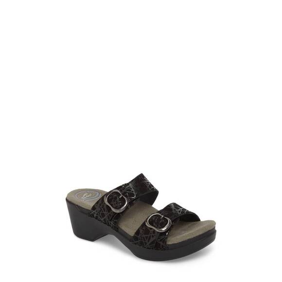 NEW DANSKO women's sophie drizzle suede slide sandal in black